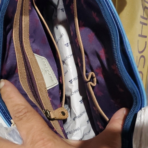 Anuschka NWT 2 piece large shoulder bag handpainted leather Amalfi dawn - Picture 8 of 8